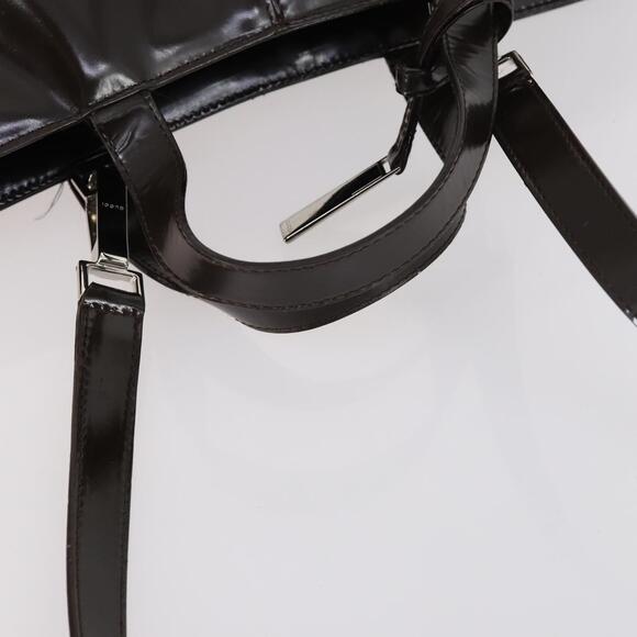 GUCCI Hand Bag Patent Leather Brown - Picture 9 of 13